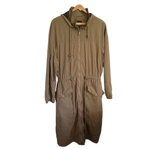 Lightweight Olive Brown Tan Hooded Jacket